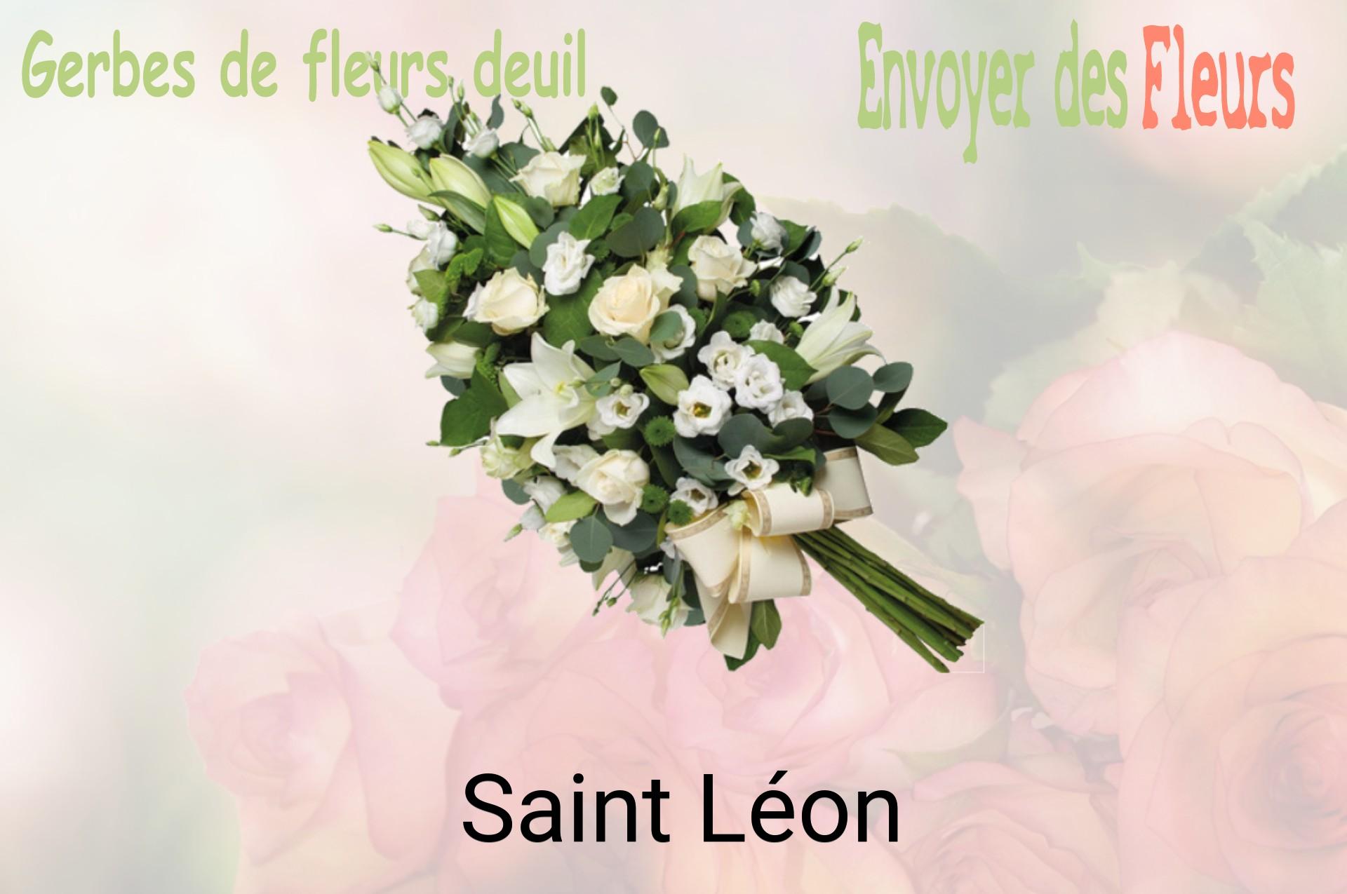 Gerbe de fleurs de deuil livrée à Saint-Léon